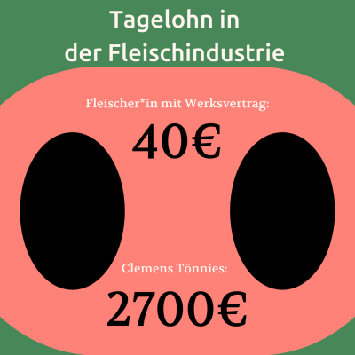 Tagelohn in der Fleischindustrie